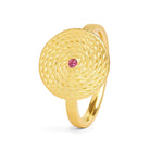 Ring Liana von BERND WOLF aus 24-Karat-goldplattiertem Sterlingsilber mit Turmalin pink, Designlinie Liana.