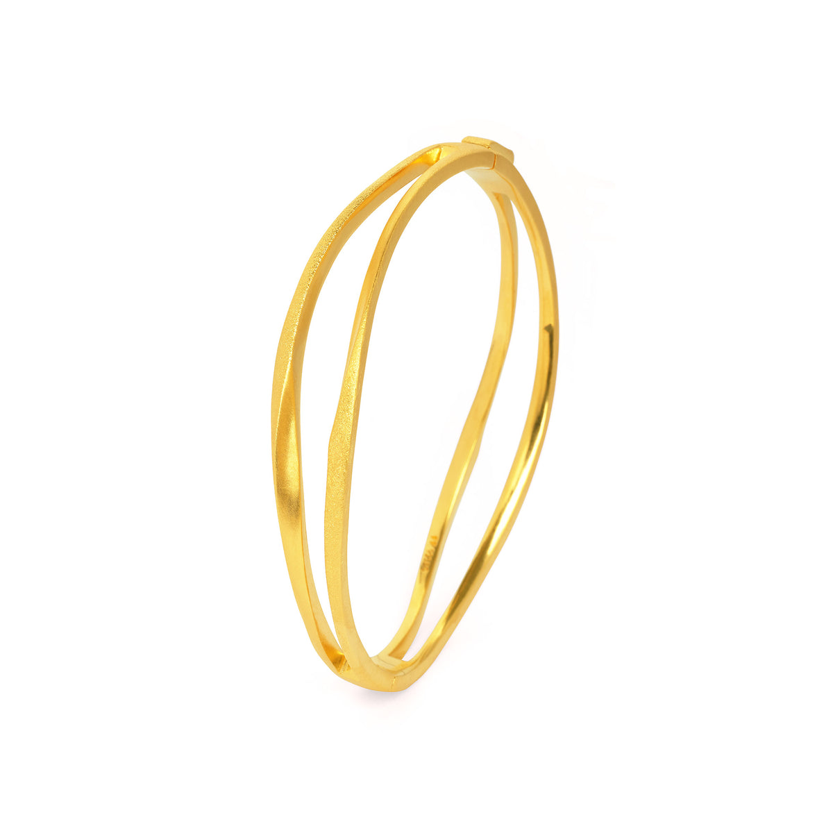 Armreif Sentra von BERND WOLF aus 24-Karat-goldplattiertem Sterlingsilber, Designlinie Sentro.
