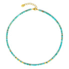 Halskette Wanda von BERND WOLF aus 24-Karat-goldplattiertem Sterlingsilber mit Türkis blau, Designlinie Specials.