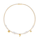 Collier Marei von BERND WOLF aus 24-Karat-goldplattiertem Sterlingsilber mit Süßwasserperle, Designlinie Maritim.