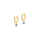 Creolen Dingdong von BERND WOLF aus 24-Karat-goldplattiertem Sterlingsilber mit Saphir, Designlinie Sentro.