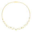 Collier Facelana von BERND WOLF aus 24-Karat-goldplattiertem Sterlingsilber mit Peridot, Designlinie Cleopatra.