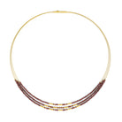 Collier Clani von BERND WOLF aus 24-Karat-goldplattiertem Sterlingsilber mit Granat, Designlinie Cleopatra.