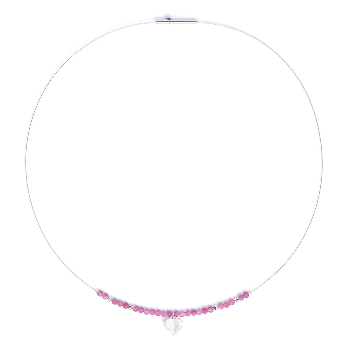 Collier Coransa von BERND WOLF aus 925er Sterlingsilber mit Turmalin pink, Designlinie Love.