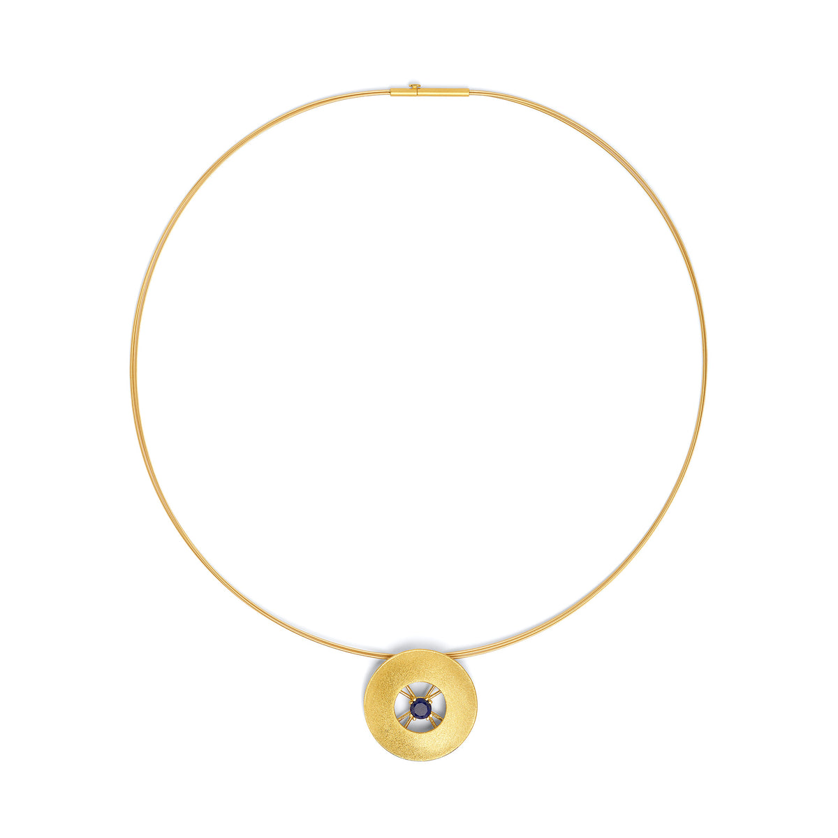 Collier Celesta von BERND WOLF aus 24-Karat-goldplattiertem Sterlingsilber mit Lapislazuli.