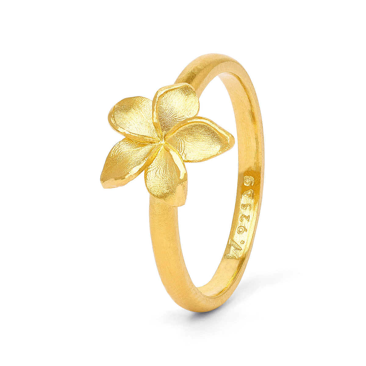 Ring Franga von BERND WOLF aus 24-Karat-goldplattiertem Sterlingsilber, Designlinie Frangipani.