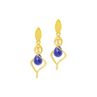 Ohrhänger Spiroleni von BERND WOLF aus 24-Karat-goldplattiertem Sterlingsilber mit Lapislazuli, Designlinie Flowertimes.